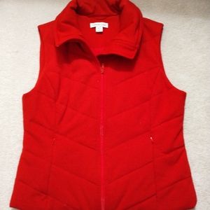 Coldwater Creek zip front Red vest